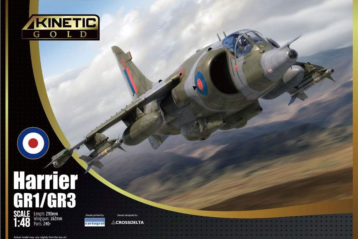 

Kinetic Scale Royal Air Force Harrier Plastic Model Kit KNE48060 1/48 GR1/GR3
