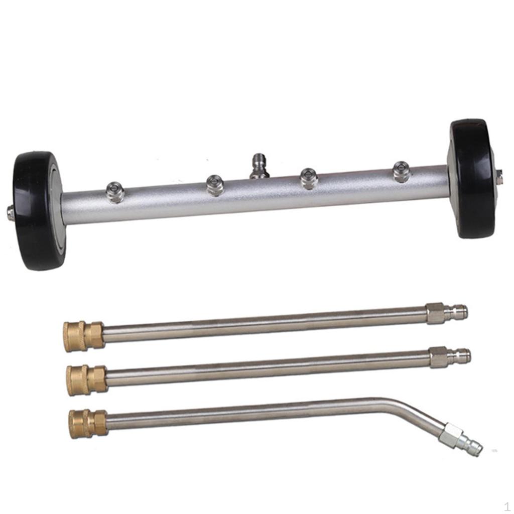 High Pressure Cleaner, Underbody Car Wash Water Broom, 4 Fan-shaped Nozzles for Motorhomes