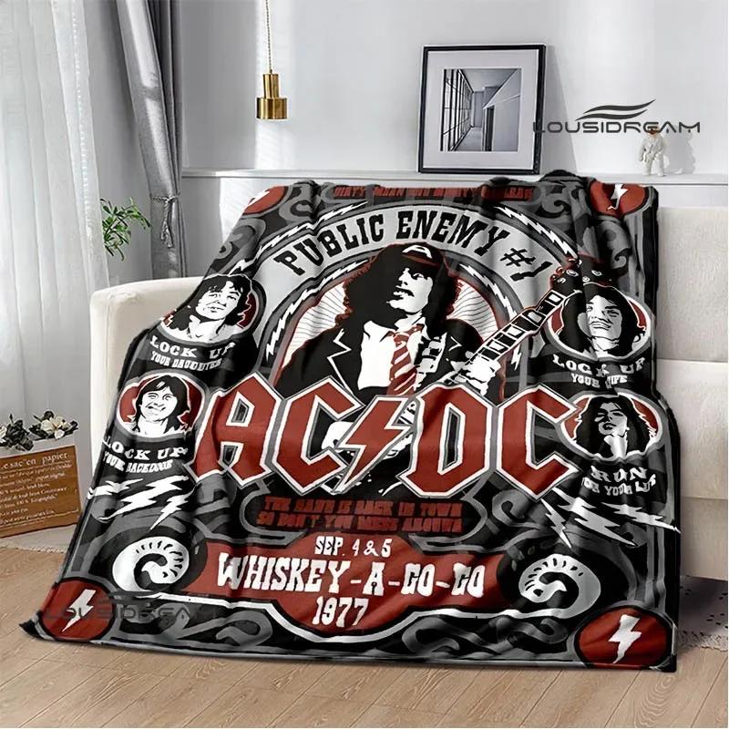 Rocková kapela AC/DC retro potištěná deka Flange hřejivá deka piknikové deky cubre cama throw deka podšívka do postele dárek k narozeninám