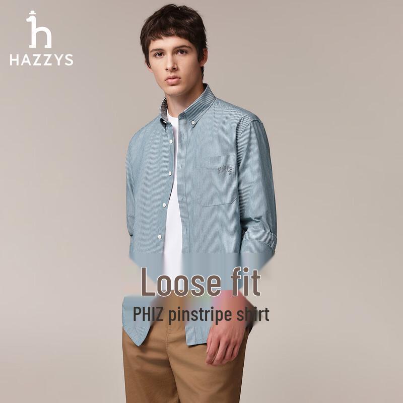 

HAZZYS Men s Striped Cotton Long-Sleeve Business Casual Shirt 2XL (Runs Large)