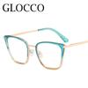 TR90 Anti Blue Light Cat-Eye Shaped Presbyopia Eyeglasses Luxury Optical PC Screen Eyeglasses Women Stylish Gradient Co+lor Big Frame +5