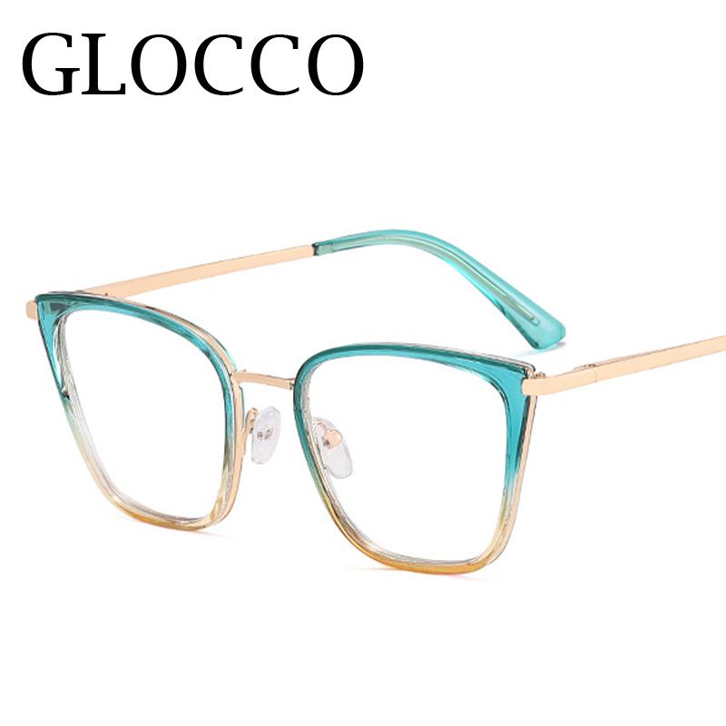 TR90 Anti Blue Light Cat-Eye Shaped Presbyopia Eyeglasses Luxury Optical PC Screen Eyeglasses Women Stylish Gradient Co+lor Big Frame +5
