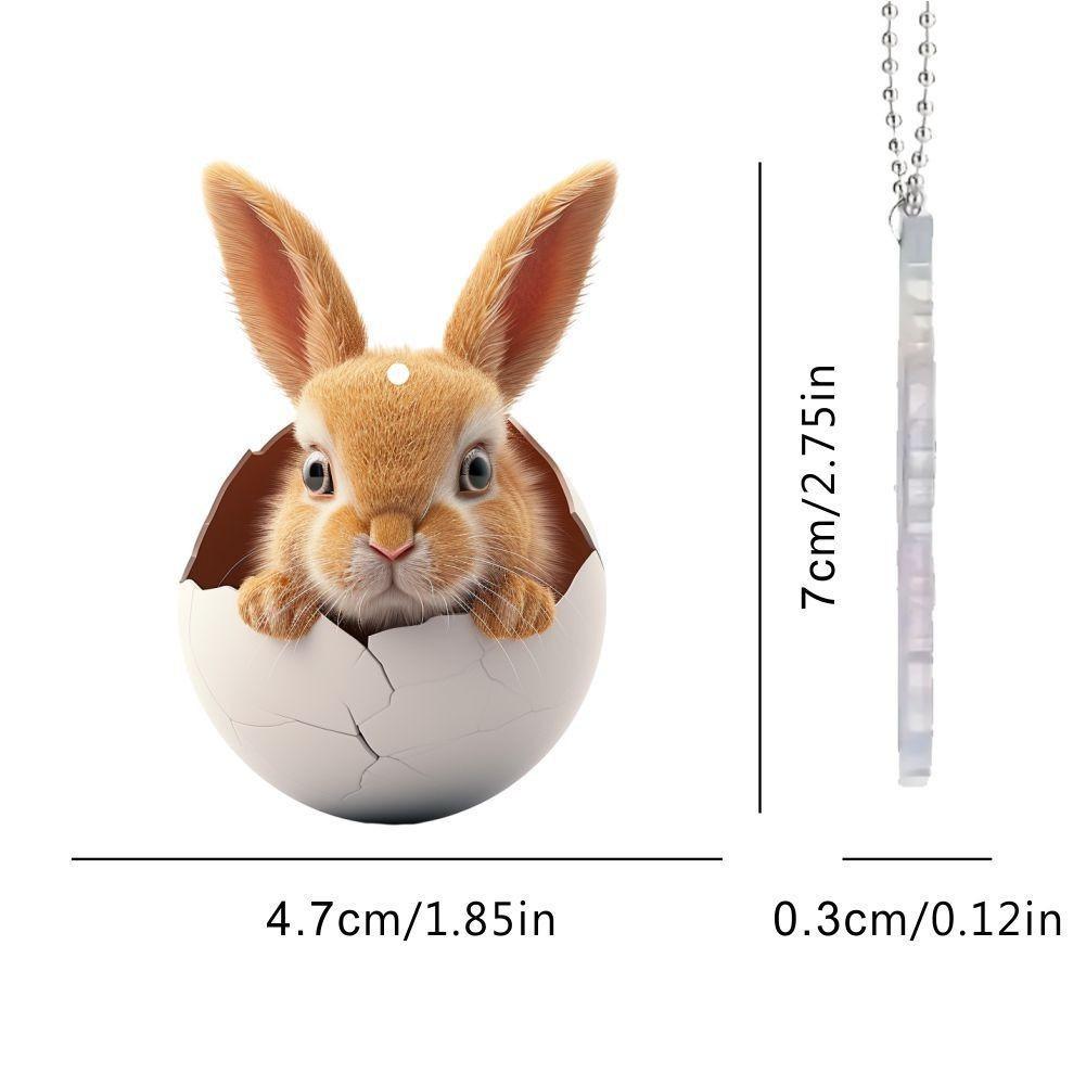 Charming Acrylic Bunny And Brightly Colored Egg Hanging Decoration For Vehicles
