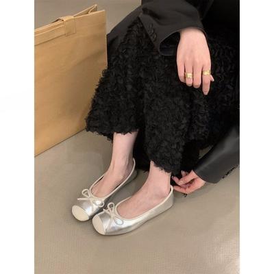 Flat-bottomed Small Fragrant Single Shoes Women's Shoes Spring and Autumn 2024 New Spring Red Ballet French Gentle Evening Shoes