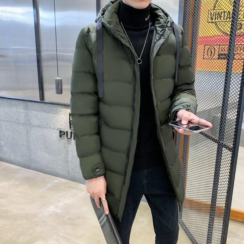 

Autumn and winter new cotton clothes medium and long hooded jacket men s retro trend jacket fashion loose casual trench coat 5XL