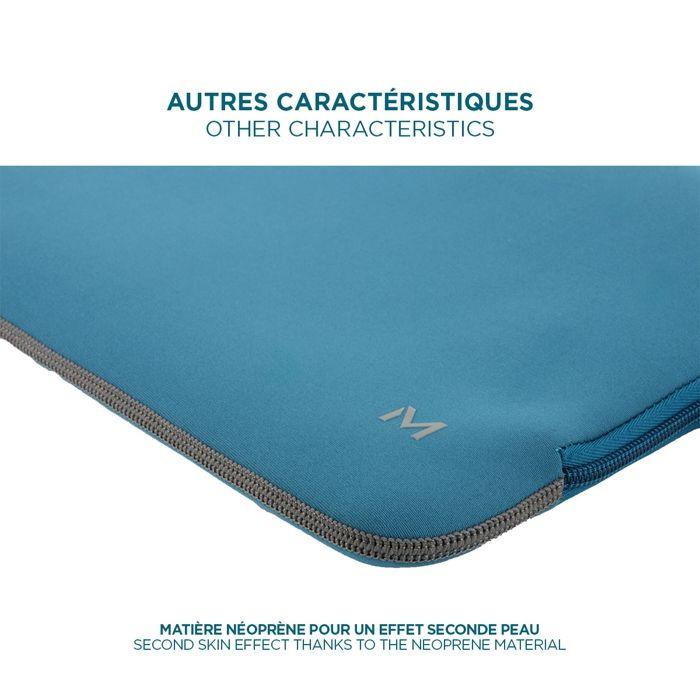 Housse Néoprène - MOBILIS - 12.5-14" - Bleu Prusse et Gris - Protection contre chocs - Tendance