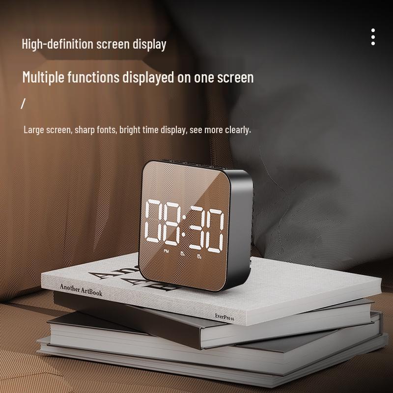 Minimalist Dual-Use LED Alarm Clock with Voice Control and Temperature Display
