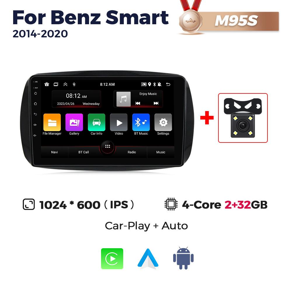 NaviFly Android Auto Carplay Smart System Car Radio For Mercedes Benz Smart 453 Fortwo 2014 - 2020 Multimedia Stereo Player GPS