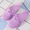 Zapatillas de Verano Zapatos Mujer Puntera Cerrada Transpirables Chanclas Mujer Calado Cordones Diapositivas para Exterior Mujer Plano