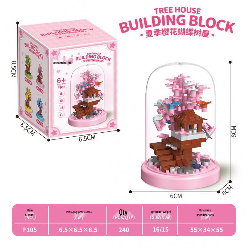 Forest Treehouse Series Building Blocks: Micro-Particle Assembly Toy Gift