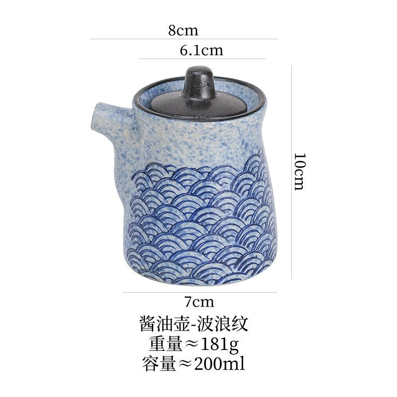 Ceramic Condiment Bottle Soy Sauce Vinegar Jar Creative Japanese Sushi Restaurant Tableware Home Kitchen