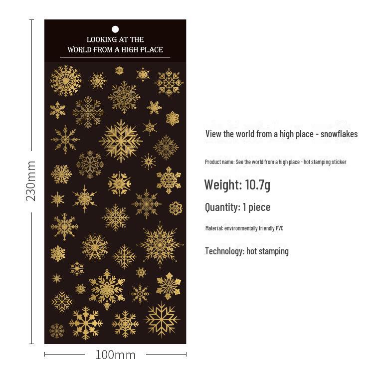 World View Hot Stamping PVC Decorative Stickers for Diary Notebooks