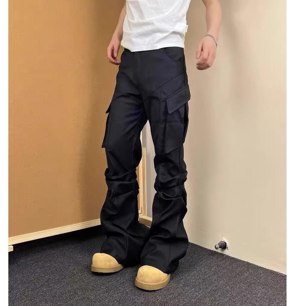 JYL Men s Cargo Pants Autumn Chinese Trendy Pleated Cleanfit Functional Denim M амарантовый