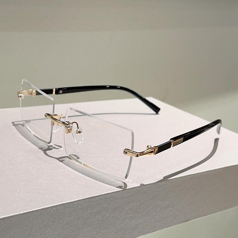 

Rimless Luxury Brand Designer Square Sunglasses Women For Men Vintage Punk Colorful Diamond Cutting Sun Glasses Uv400 As the photo