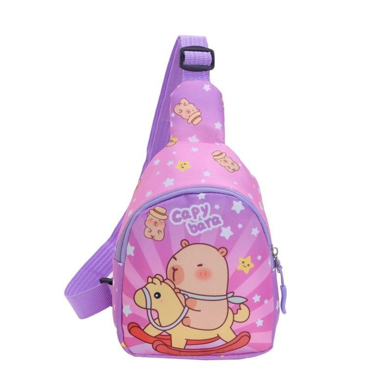 Childrens Capybara Cute Pattern Single Shoulder Crossbody Chest Bag Gift Kids