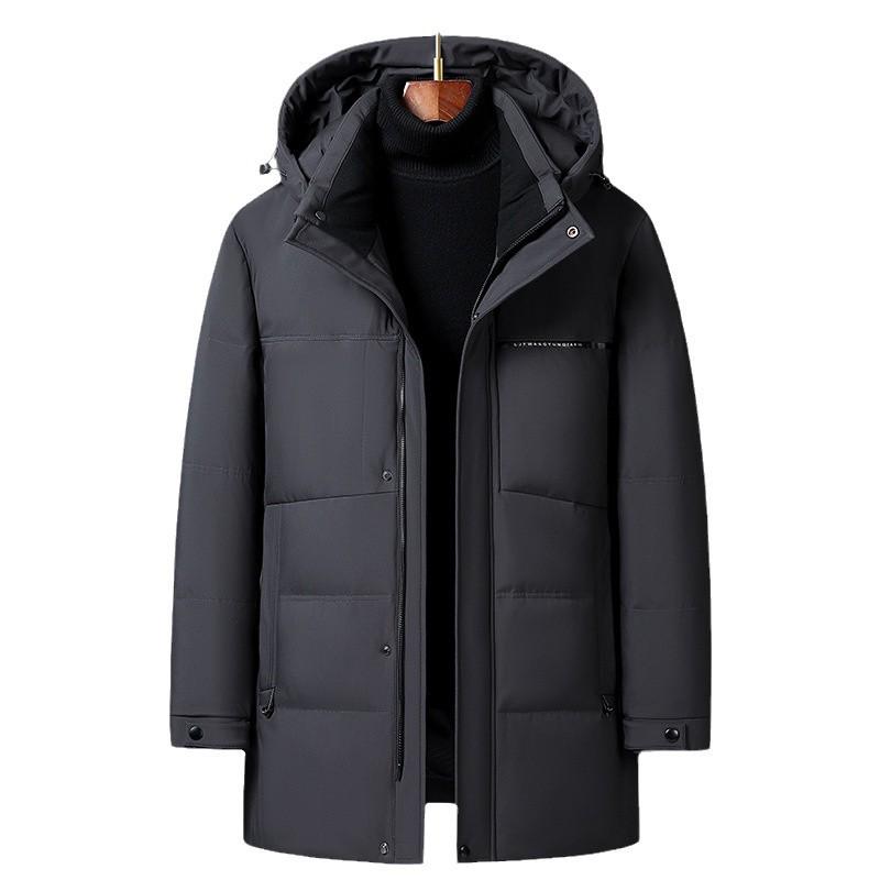 Northeast-Style Mid-Length Winter Down Jacket for Middle-Aged and Elderly Men - Plus Size