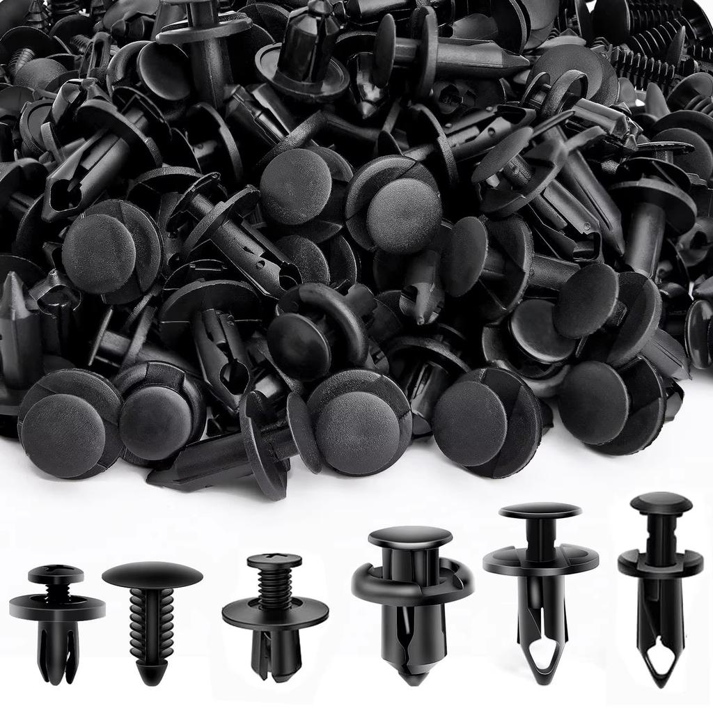 190Pcs Universal Car Buckle Set 6 Sizes Fastener Rivet Clamping Fastener Buckle Car Accessory Abs Material Fixed Screw