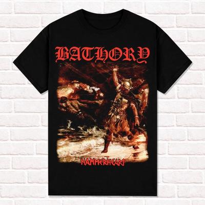 Bathory Tričko Hammerheart 1990 Thrash Metal Black Metal Viking Metal Topy Unisex Bavlna Krátký Rukáv High Street