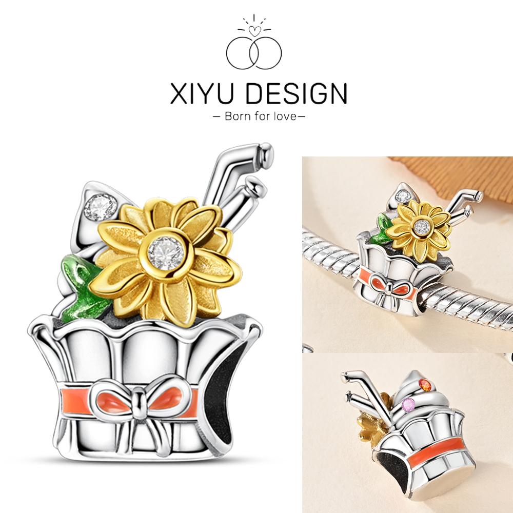 Copper Cute Apple Deer Skewer Decoration Charm Pendant Fit The Brand'S Diy Bracelet Women Christmas Charms For Jewelry Gifts