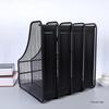 Metal Iron Mesh Four-Tier File & Document Rack with Bookends