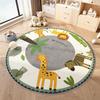 Fluffy Soft Lounge Floor Mat Animal Patterns Rugs for Bedroom Thick Plush Living Room Decoration Round Carpet Washable Study Rug