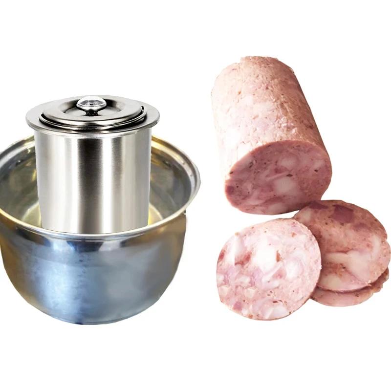 Stainless Steel Meat Press Cooker Big Capacity Ham Press Maker Round Shape Deli Meat Press Mold Designed For Pork Poultry Ham Maker