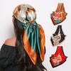 New 90-Color Satin Flower Printed Square Scarf Vintage Style Summer Sunscreen Baotou Decorative Scarf