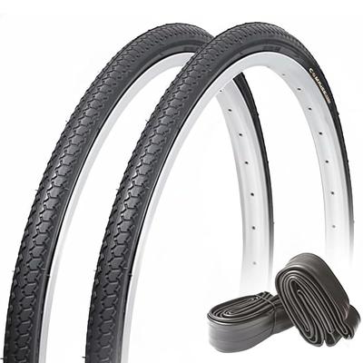 26-inch Bicycle Tires, Set of 2 [Tire, Tube, Rim Band - 2 Sets Each] COMPASS P1013 26×1 3/8 W/O for City Bikes [Suitable for 26-inch Commuter Bikes]