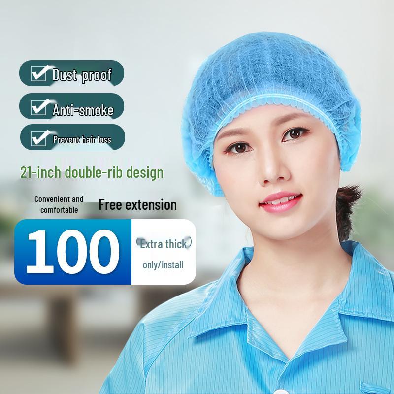 Disposable Hairnet Cap: Breathable, Non-Woven, Dustproof Mesh for Catering and Kitchen Use