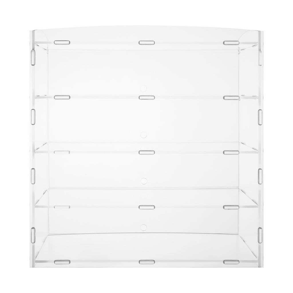 4-Tier Clear Acrylic Display Cabinet with Dust-Proof Doors for Collectibles, Jewelry, Cakes, Retail Store Showcase