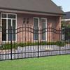 Garden Fence with Spear-shaped Top, Black, 240 X 125 Cm, Powder-coated Steel