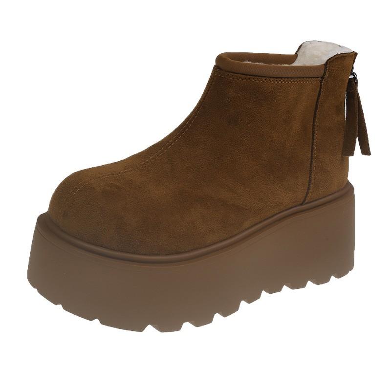 [Fanfna] thick-soled Martin boots for women's 2025 autumn new popular velvet thickened warm snow cotton shoes short boots
