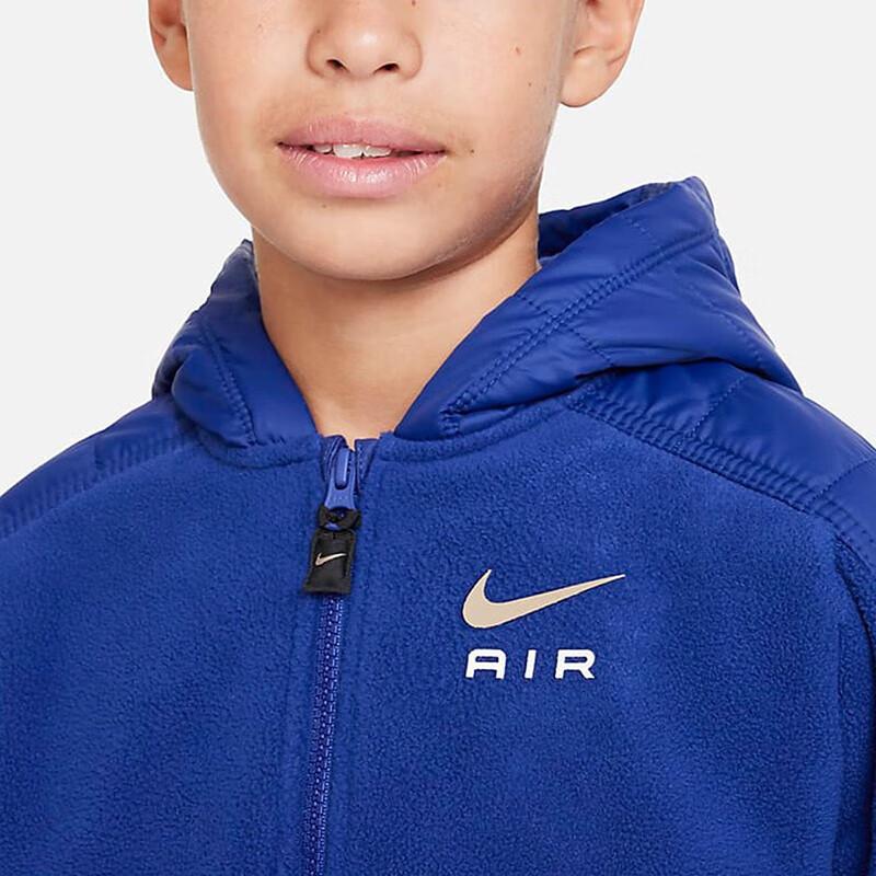 Nike Kurtka z kapturem z długim rękawem z logo w jednolitym kolorze Kurtki dziecięce Niebieska DV3066-455