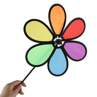 Flower Colorful Yard Decoration Wind Spinners Windmill Rainbow Pinwheel Garden Windmill
