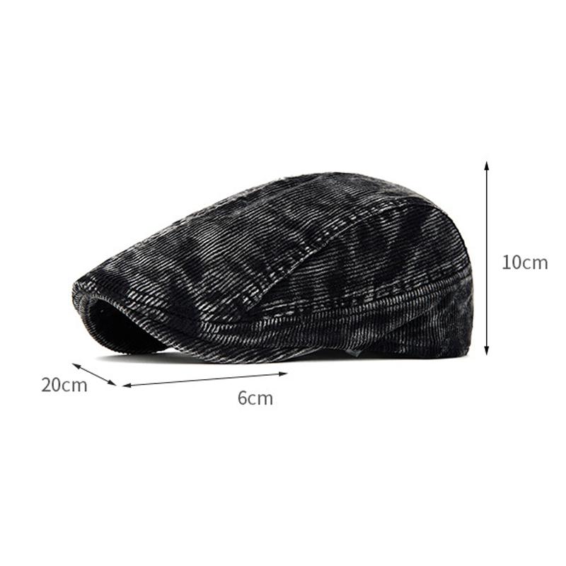 Autumn Winter Corduroy Beret Men Painter's Cap British Vintage Progressive Cap