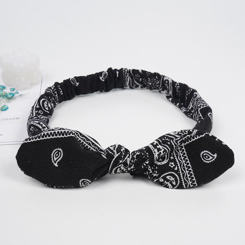 Cross-Border Rabbit Ear Knot Elastic Headband for Women