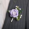 Suit Corsage Wedding Wristlet Band with Faux Pearl Embellished Simulated Roses Bride Groom Romantic Floral Accessories Prom Decoration