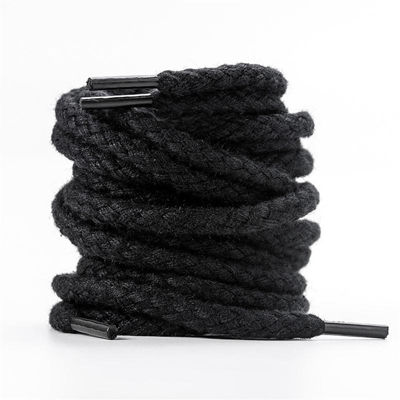 

1 пара круглых шнурков 0,8 см Качественные льняные хлопковые шнурки для кроссовок для обуви AF1 Шнурки 100/120/140/160/180 см 100cm чёрный