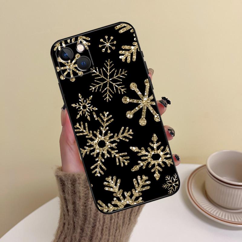 

Christmas Snowflakes Phone Case For iPhone 17 Pro Max 14 13 12 11 15 16 Pro Max mini Plus 16e 17 Air Cover Funda iPhone 17Pro MAX