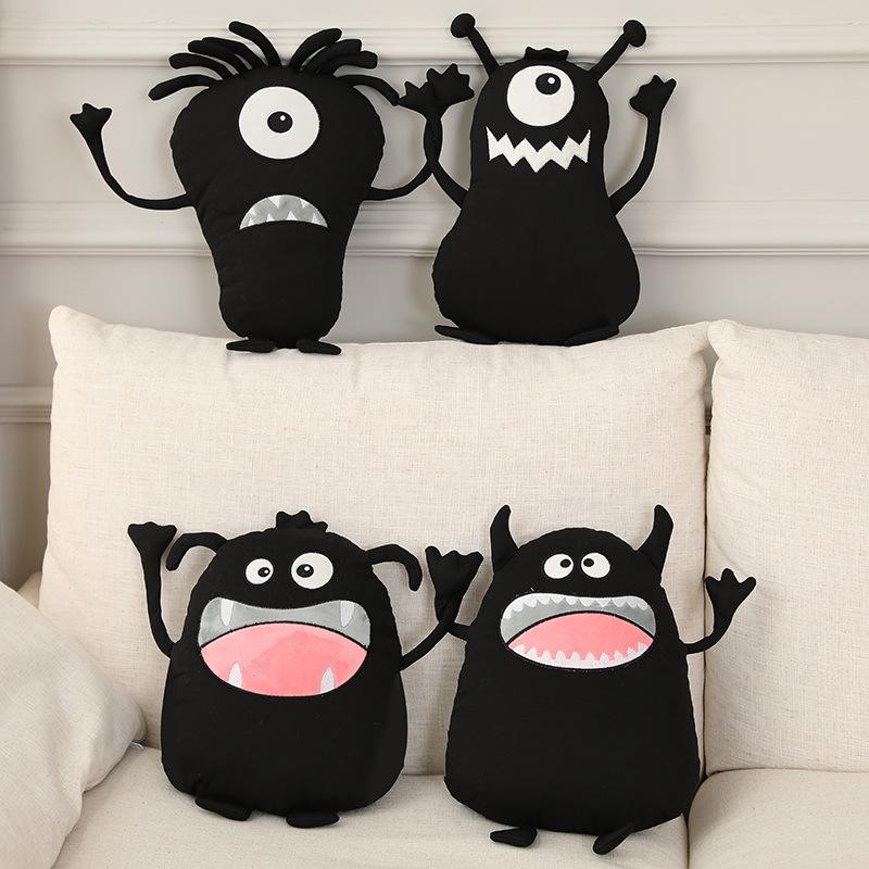 Bai Fen Bai Dolls And Toys Black Creative Funny Little Monster Doll Plush Toy Doll Cute Children Soothing Rag Doll Birthday Gift