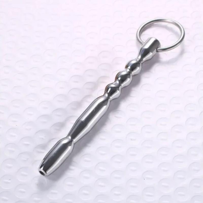 Hollow Beads Jewelry with Ring Stainless Steel Male Tube Plug