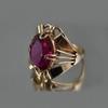 Jianjie Retro Red Zircon Banquet Ring - Luxury Niche Style