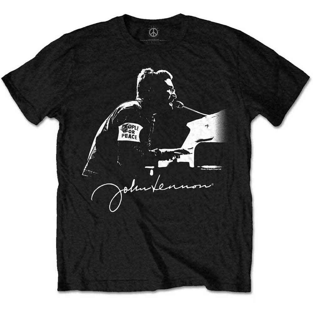 John Lennon People for Peace T-Shirt Black New Unisex T-Shirt XL