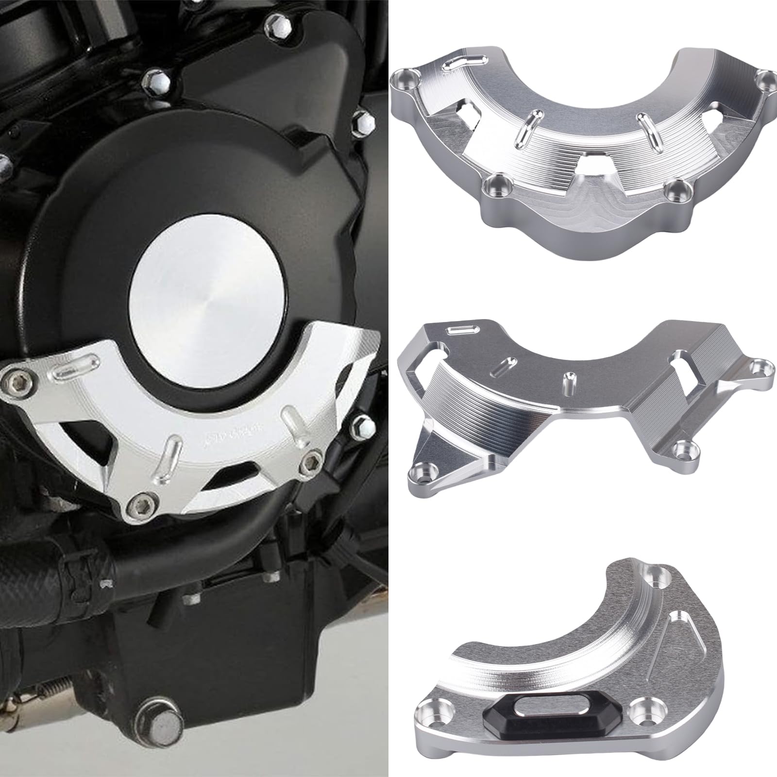 

Крышка двигателя HRuizq, Слайдер двигателя, Защита двигателя для Z900, Z900RS, Z900RSCAFE, Слайдеры рамы на все годы (Серебряный)