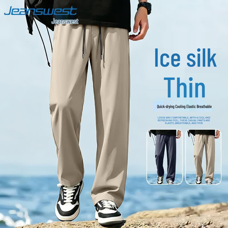 Jeanswest Men s Ice Silk Loose Straight Leg Casual Pants 5XL