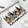 Christmas Pine,deer,and Owl Patterns,washable Door Mats for Christmas,suitable for Decorating Carpets In Corridors,bathrooms,hom