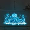 Glow-In-The-Dark Blue Octopus Sticker For Bathroom And Kitchen Sinks Self-Adhesive Removable Wall Sticker Waterproof