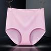 Women High Waist Cotton Underwear Tummy Control Solid Color Stretch Breathable Ladies Full Coverage Brief Panties Underpants