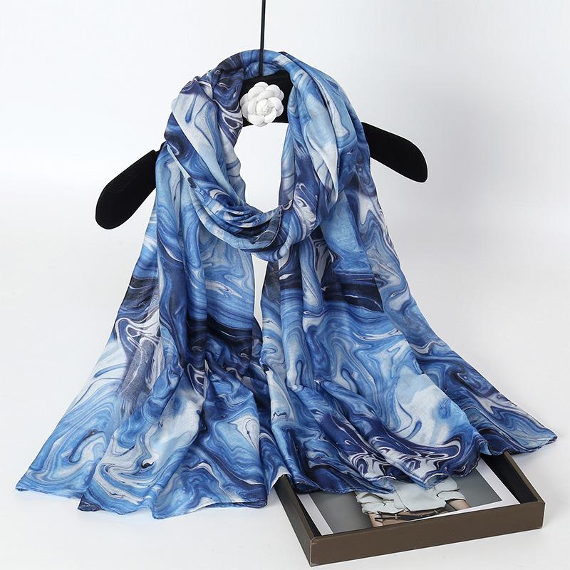 

Серия Акварель Сатиновый Полиэстер Этническая Шаль Принтованный Шарф Женский Шарф 80*180