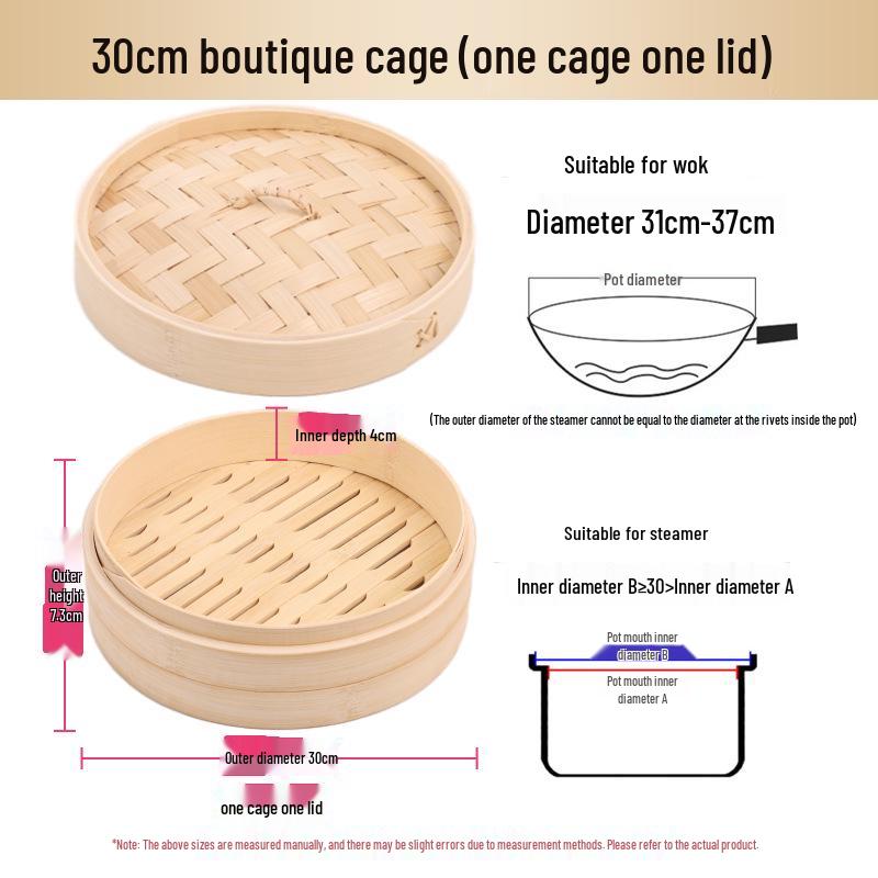 Mini Bamboo Xiao Long Bao Steamer with Steaming Grid for Dumplings